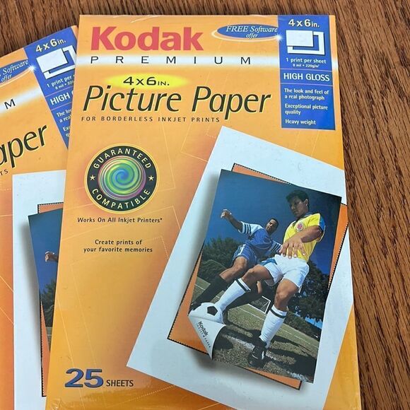 2 packs Kodak Picture Paper 4x6- 50 sheets total - Picture 2 of 7